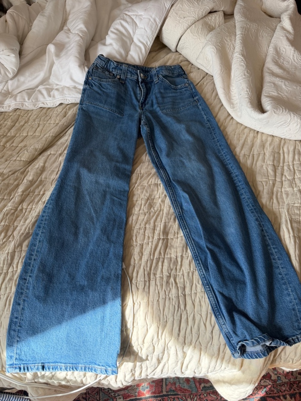 H&M Dark Blue Wide-Leg Jeans